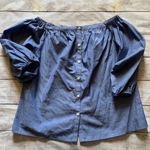Blue peasant top